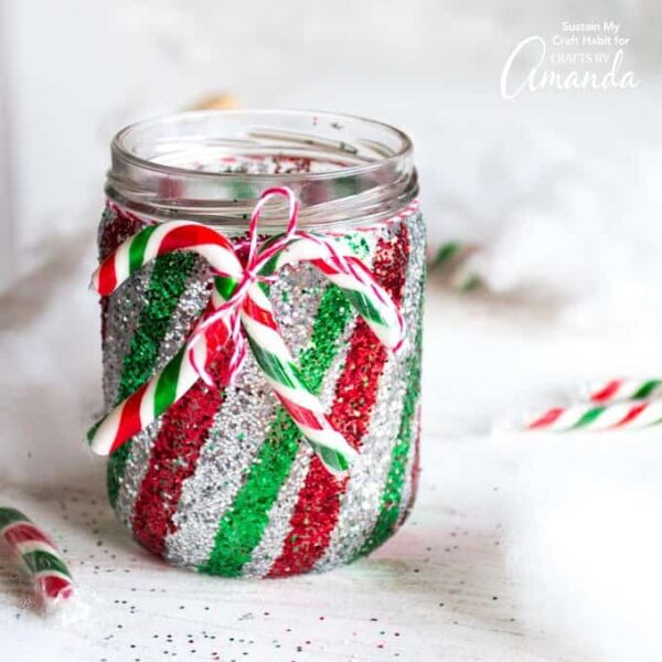Candy Cane - Mason Jar