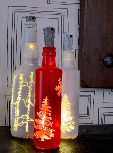 Christmas Lights - Wine Bottle