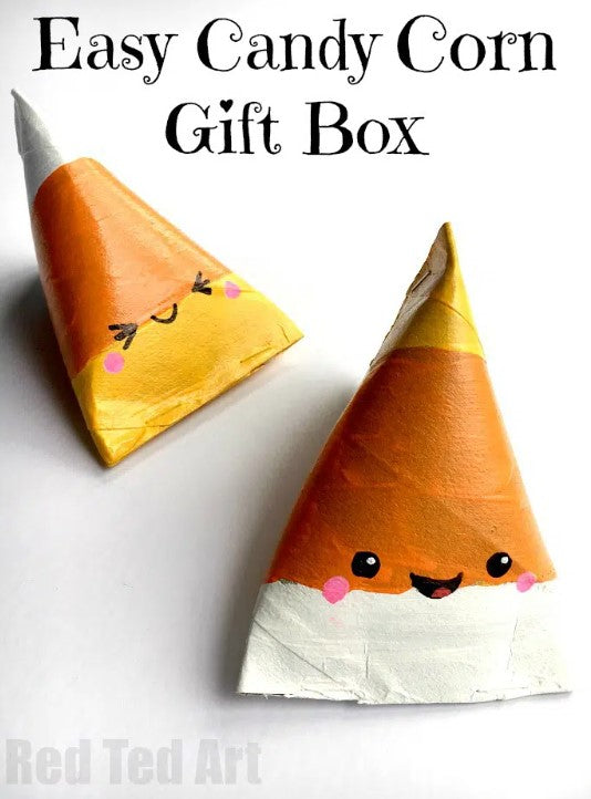 Gift Box (Candy Corn) - Toilet Paper Roll