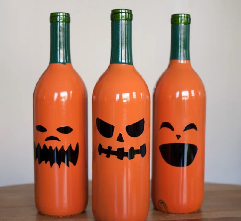 Jack-O'-Lantern - Wine Bottle