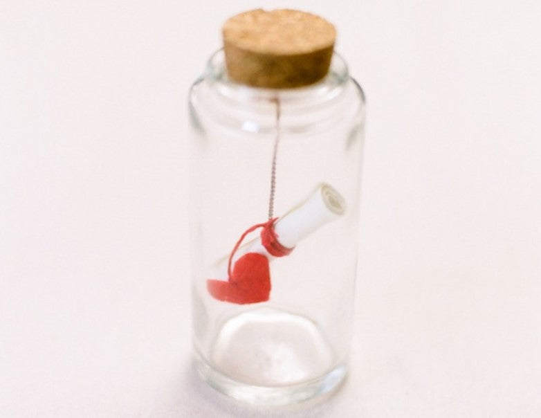 Message in Bottle Valentine - Glass Bottle