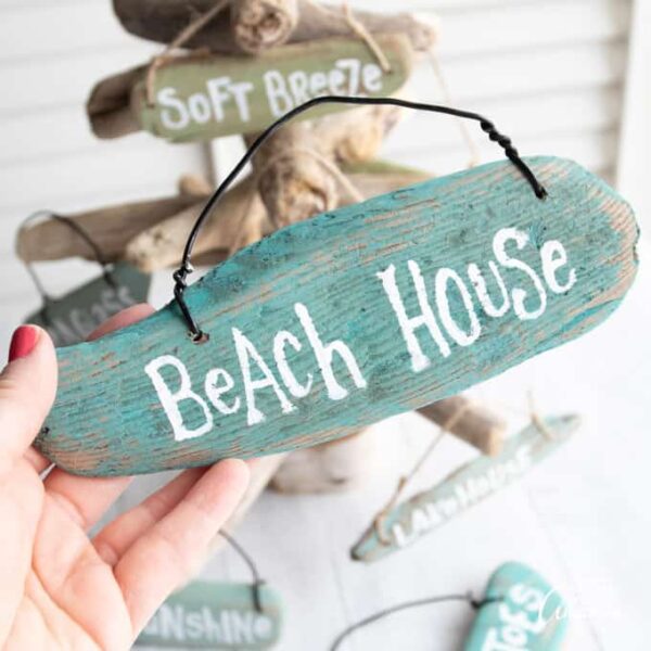 Ornament (Beach Sign) - Driftwood