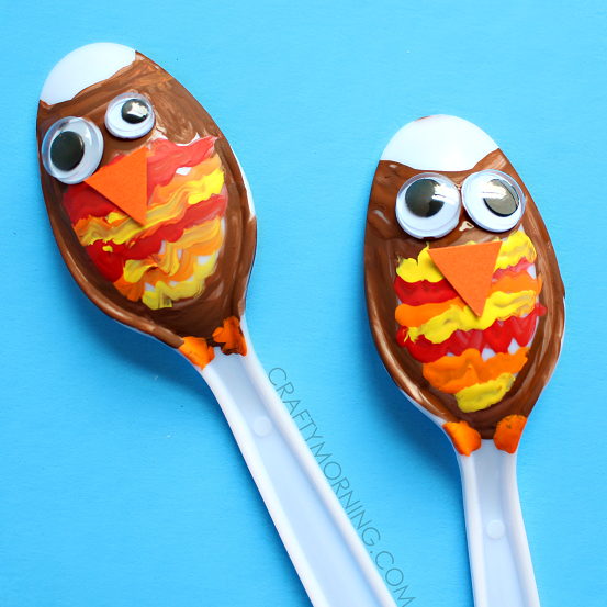 Puppet (Owl) - Plastic Spoon