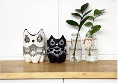 Owl Vase - Plastic bottle