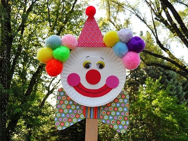 Puppet (Clown) - Paper Plate