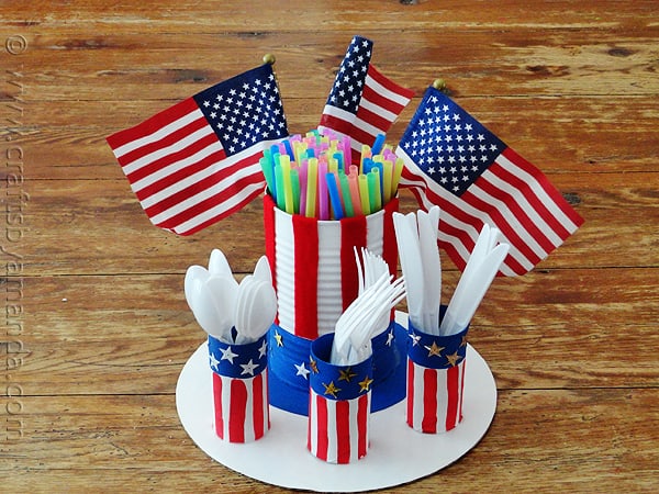 Utensil Holder (4th of July) - Can