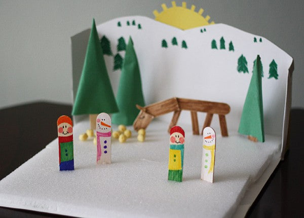 Winter Diorama - Cereal Box